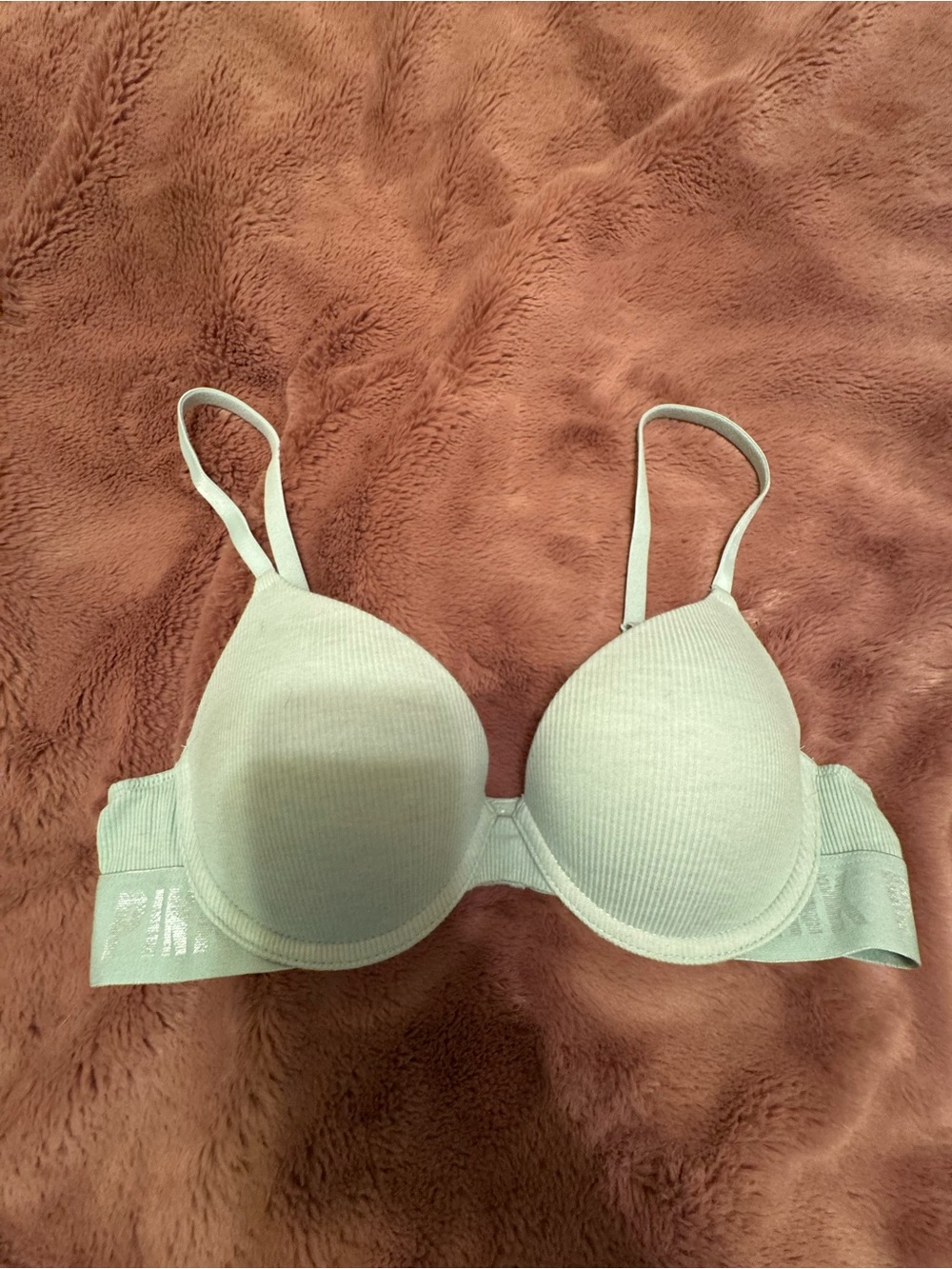 PINK Victoria's Secret Mint Ribbed T-Shirt Bra